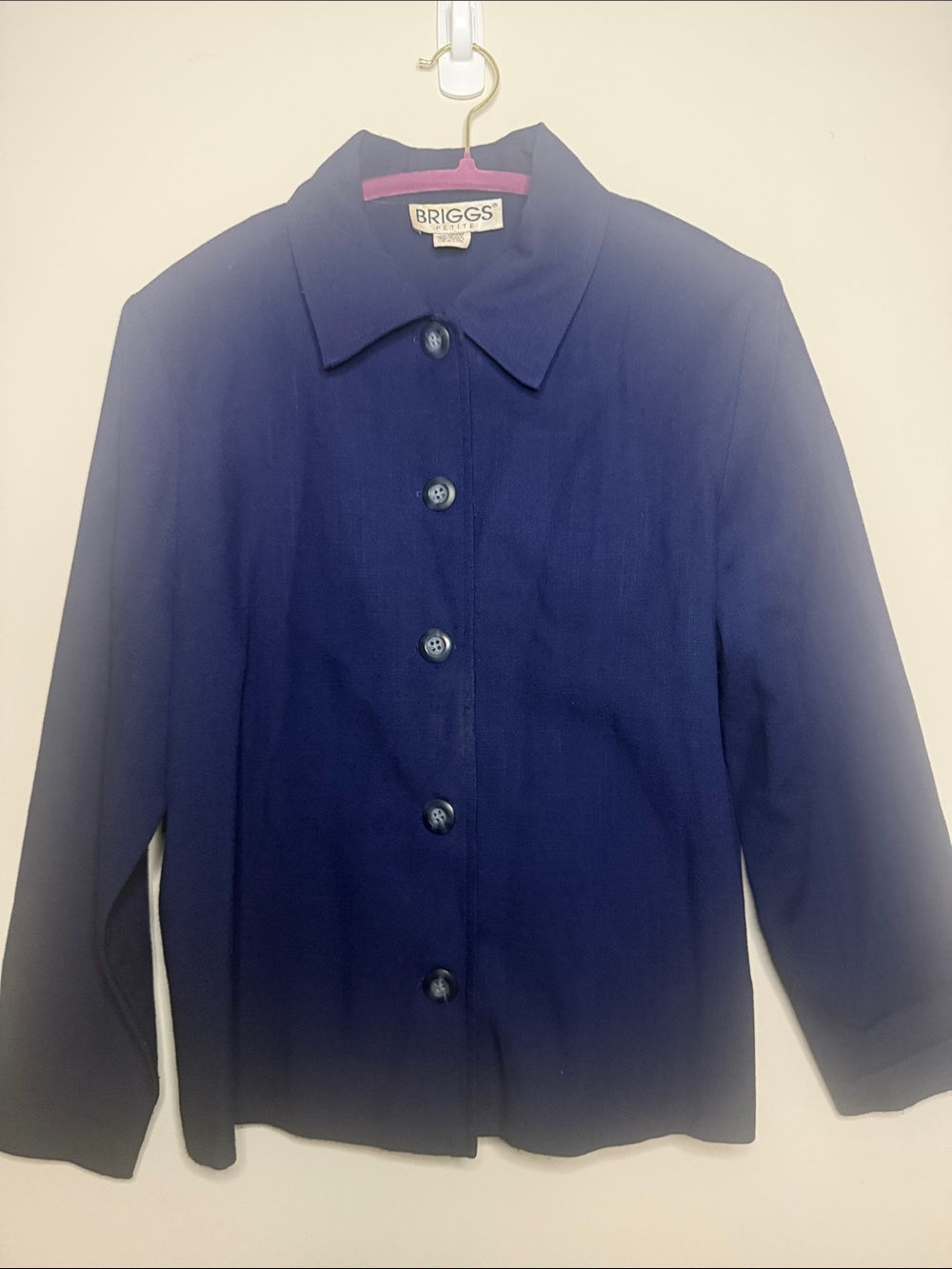 Vintage Briggs New York Navy Single-Breasted Button Jacket